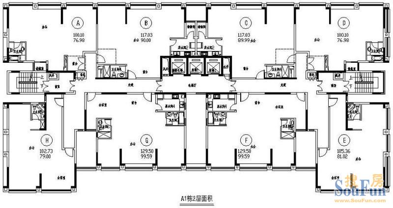 珠江广场 户型图图片